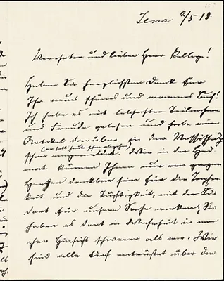 Eucken, Rudolf, 1846-1926 autograph letter signed to Hugo Münsterberg, Jena, 2 May [1915?]
