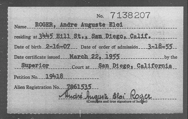 Roger, Andre Auguste Eloi - 1955