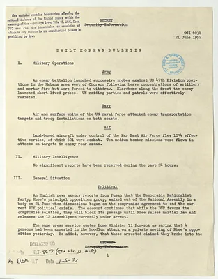 Memorandum, Daily Korean Bulletin
