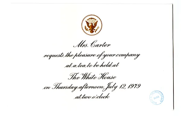 Invitation from First Lady Rosalynn Carter to Bess W. Truman