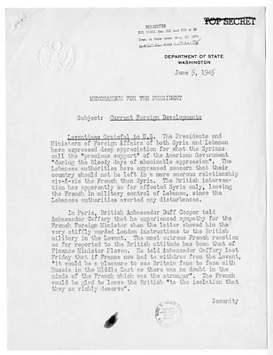 Memorandum from Acting Secretary of State Joseph Grew to President Harry S. Truman
