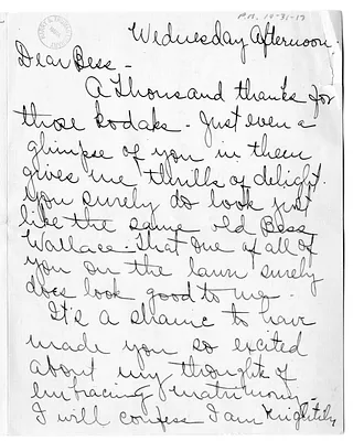 Letter from Arry Mayer to Bess Wallace