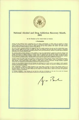 National Alcohol and Drug Addiction and Recovery Month, November 2001
