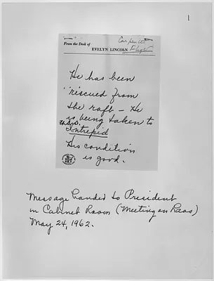 Note for President John F. Kennedy regarding astronaut M. Scott Carpenter