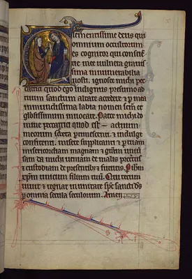 King David before God, pointing to his tongue