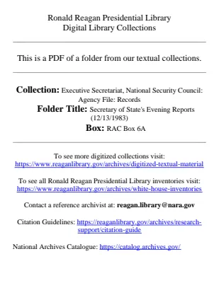 Secretary of State's Evening Reports (12/13/1983)