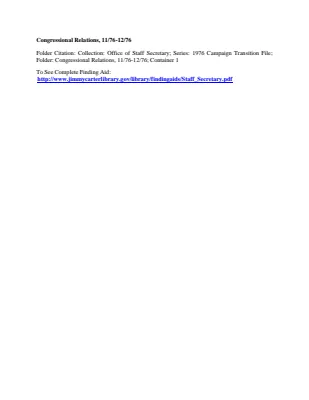Congressional Relations, 11/76-12/76