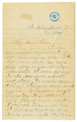Letter from Mary Martha Truman to Nancy Bentley