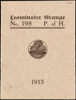 Leominster Grange No. 198, P. of H., program