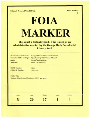 National Rehab Hospital Fundraiser 5/6/91 [OA 6032]