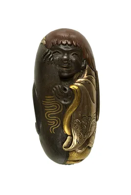 Kashira with a Shôjô and Sake Cup