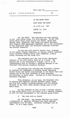 Press Secretary Briefings, 8/14/74