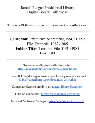 Terrorist File 01/31/1985