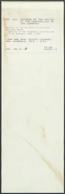 Loan and Real Estate Ledgers and Journals, 1872-1874
