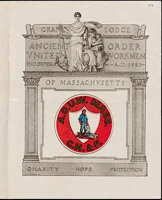 Ancient Order of United Workmen, Tahanto Lodge #23, recruitment flier