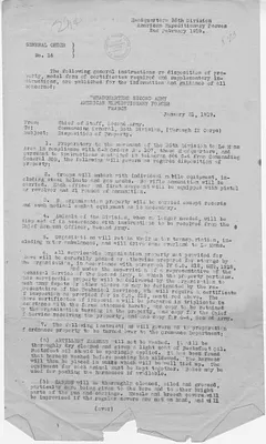 General Order Number 16 from Lieutenant Colonel A. F. McLean