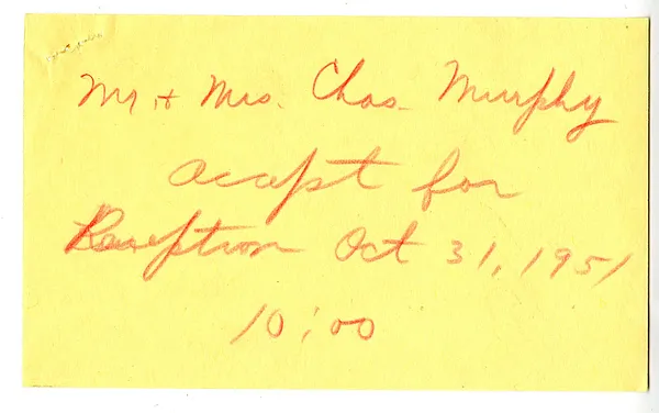 Invitation Reply from Mr. and Mrs. Charles Murphy to the White House Social Office