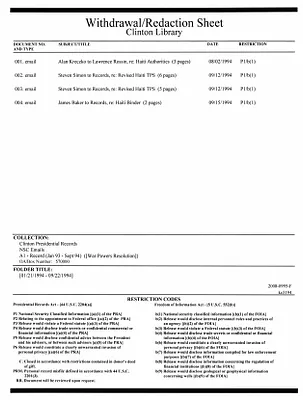 [01/21/1994 - 09/22/1994] [War Powers Resolution]