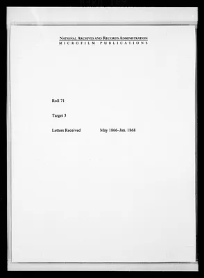 Letters Received, May 1866-Jan. 1868