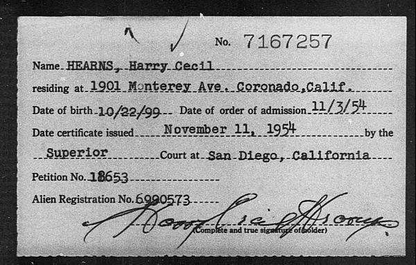 Hearns, Harry Cecil - 1954