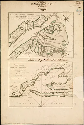 Carte des embouchures du Mississipi