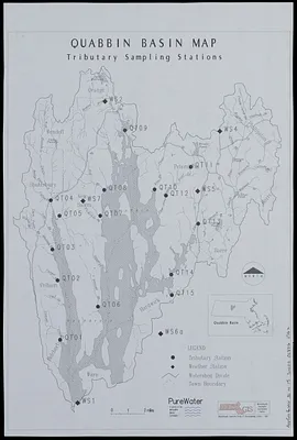 Quabbin basin map tributary sampling stations