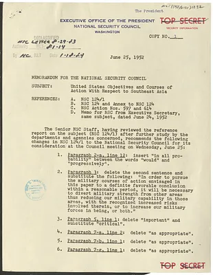 Memorandum from James S. Lay, Jr. to the National Security Council
