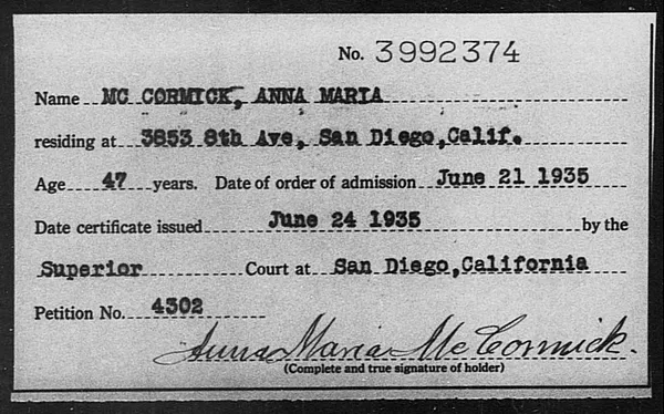 Mc Cormick, Anna Maria - 1935