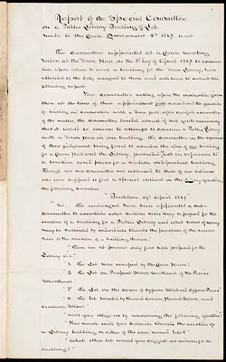 Report of the Special Committee on a public library building and lot
