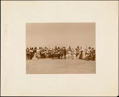 Plymouth Tercentenary Pageant, Panoramic Tableau of the Mayflower Compact Ceremony, 1620