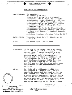 March 5, 1975 - Ford, Kissinger, Congressional Vietnam Delegation