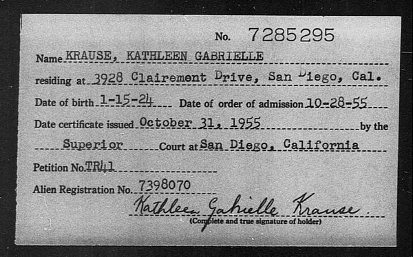 Krause, Kathleen Gabrielle - 1955