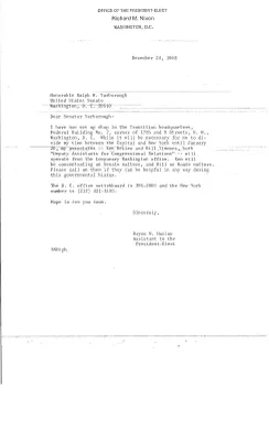 Transition Office: Congressional Correspondence: XYZ