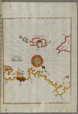 Map of the Area Between Corfu and Paxi Islands