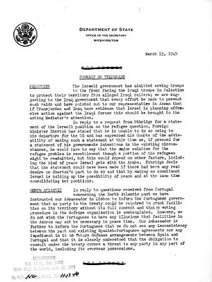 Memorandum, State Department Summary of Telegrams