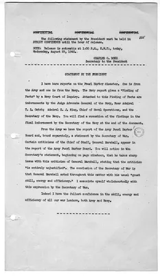 White House Press Release, Statement by President Harry S. Truman