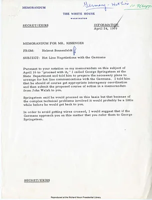 Germany Bonn- Washington Phone Link [1 of 2]