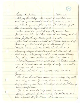 Letter and Birthday Card from Marian Brasher to Bess W. Truman
