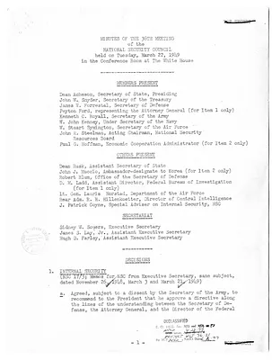 Minutes of the Thirty-Sixth Meeting of the National Security Council