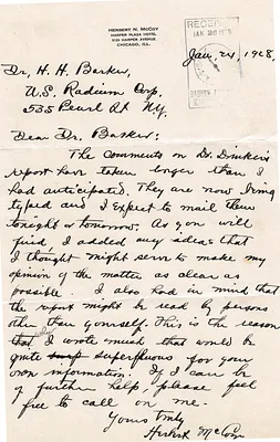 Letters Received to H.H. Barker, January 24, 1928