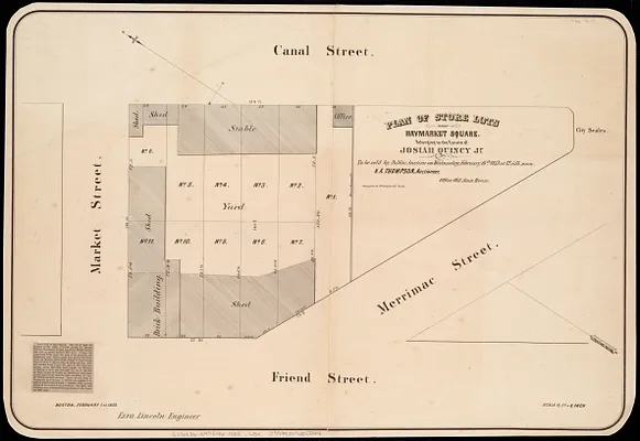 Plan of store lots near Haymarket Square