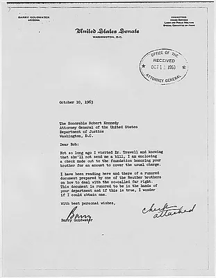 Robert F. Kennedy and Barry Goldwater Correspondence