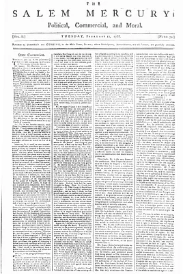 The Salem Mercury: Political, Commercial, and Moral