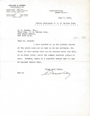 Letters Received to H.H. Barker, June 7, 1932