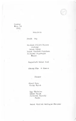 White House Luncheon and Dinner Menu