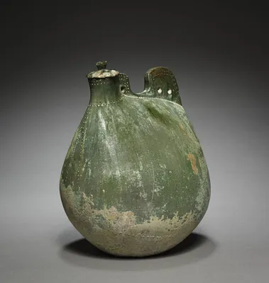 Leather Bag-Shaped Flask with Cover