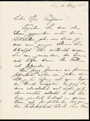 Müller, Margarethe, 1862-19-- autograph letter signed to Hugo Münsterberg, [Wellesley, Mass.], 30 March 1915
