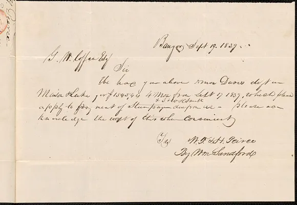 W.T.& H. Pierce to George Coffin, 19 September 1839