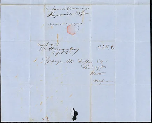 Daniel Cummings to George Coffin, 22 September 1850