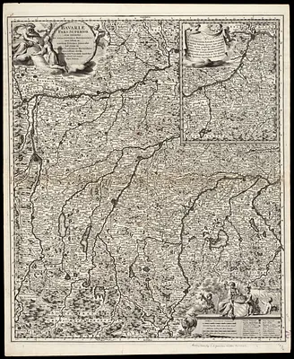 Bavariae pars superior cum insertis et adjacentibus regionibus non solum in ejusdem ditiones genrales sed etiam in earundem praefecturas particulares exactissime divisa